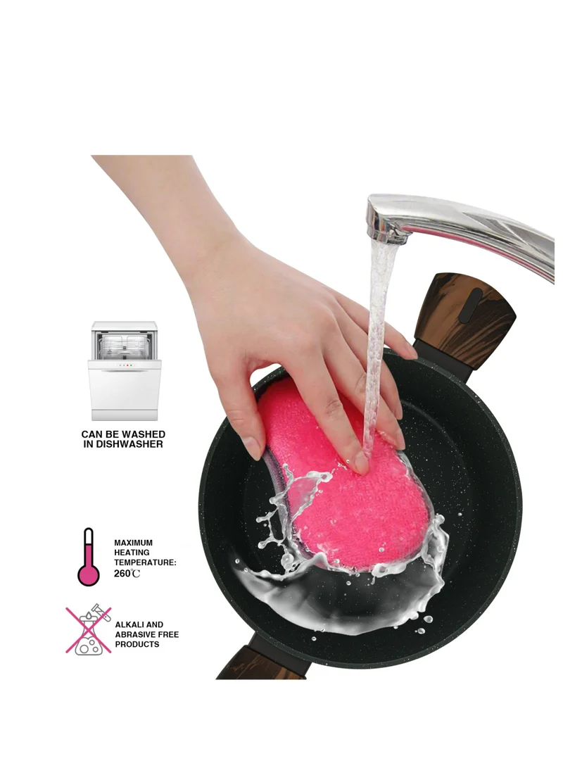 Fissman Stockpot 20cm/2.6LTR Stockpot Cuisine 20x10cm/2.6 Ltr With Glass Lid (Aluminium With Non-Stick Coating)  | Best Price UAE